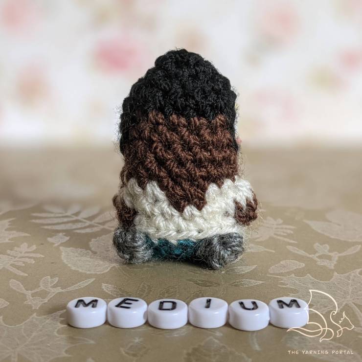 A crocheted miniature for the medium pattern 
