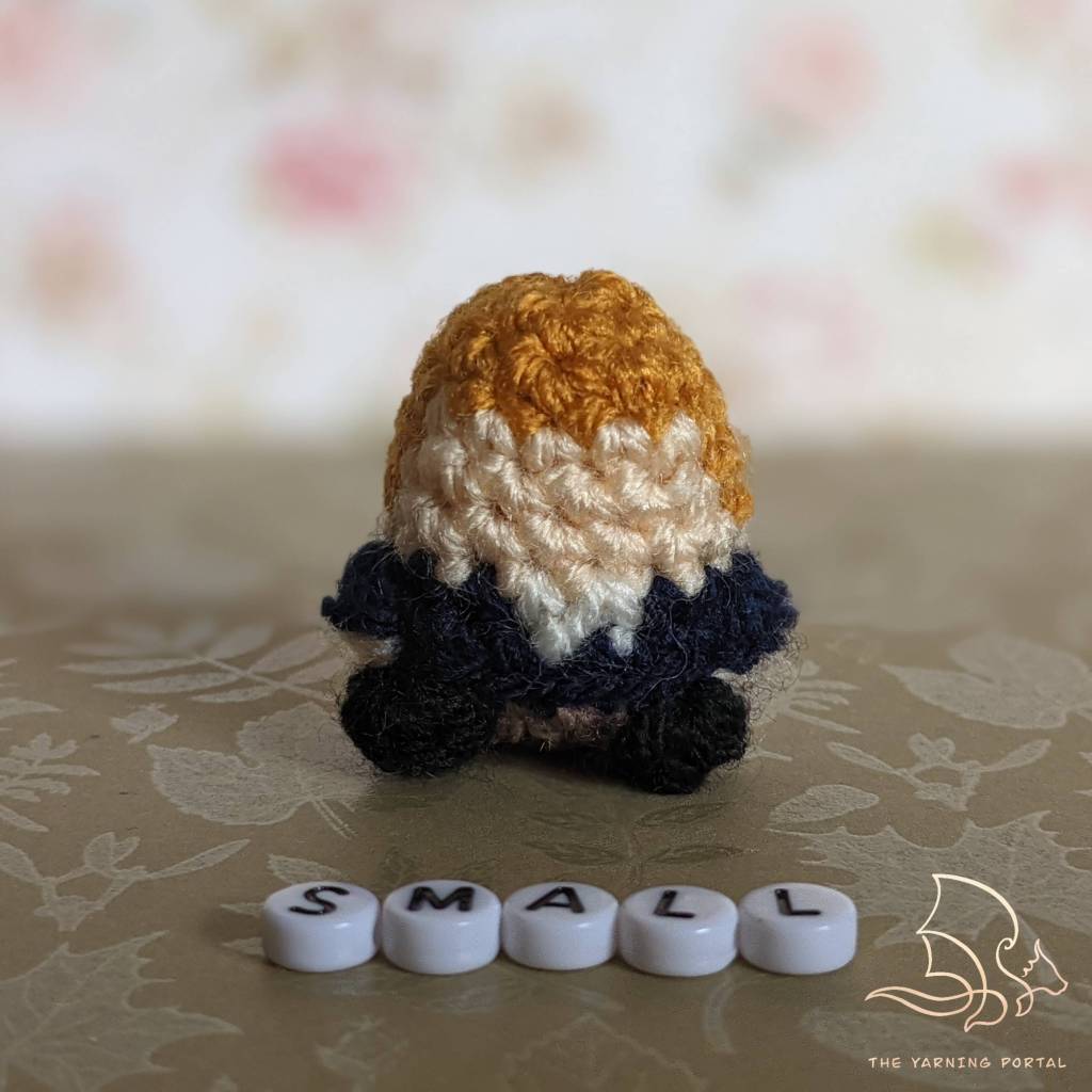 A crocheted miniature for the small pattern 