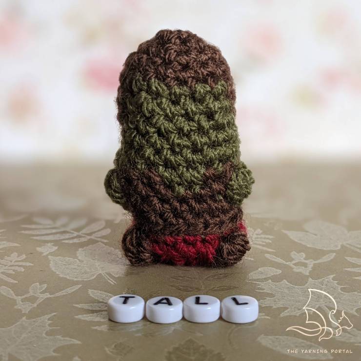 A crocheted miniature for the tall pattern 